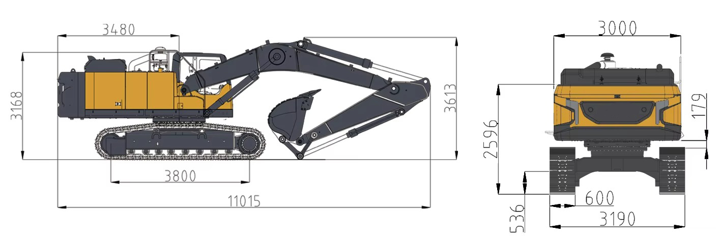 Détail de l'excavatrice SH330 3