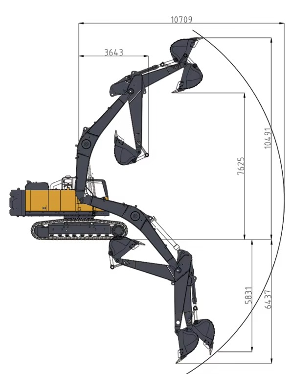 Détail de l'excavatrice SH330 4